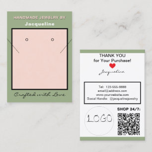 Cartão De Visita Colar Pulseira Brinco Logotipo Código QR do Site S