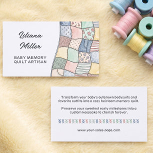 Cartão De Visita Colcha de Memória de Bebê Artesanal Aquarela Patch