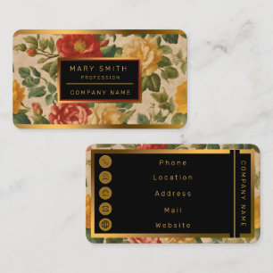 Cartão De Visita Coleção de Tendências de Vintage Floral Watercolor