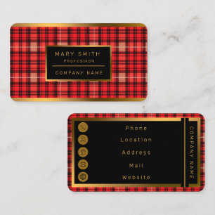 Cartão De Visita Coleção de tendências do Tartan da Xadrez Tradicio