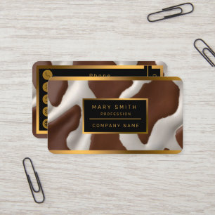 Cartão De Visita Coleção Elegante Luxuosa de Couro de Vaca Falso