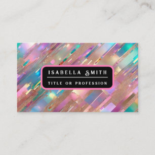 Cartão De Visita Coleção Holográfica Opal Moderna da Glitter