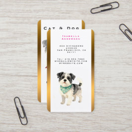 Cartão De Visita Coleção Personalizada de Higiene Canina em Ouro El