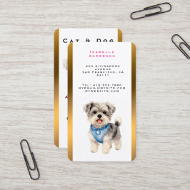 Cartão De Visita Coleção Personalizada de Higiene Pet Elegante Dour