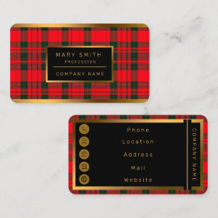Cartão De Visita Coleção Popular de Tartan Xadrez Tradicional Verme