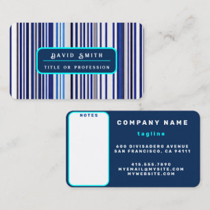 Cartão De Visita Coleção Trendy Summer Marinho Blue Boat Strips