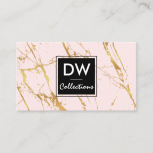 Cartão De Visita Coleções de Designer  Dourado mármore rosa requ