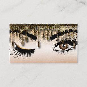 Cartão De Visita Coleta Dourada Makeup artista Piscar os olhos Lash