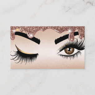 Cartão De Visita Coleta Dourada Makeup artista Piscar os olhos Lash
