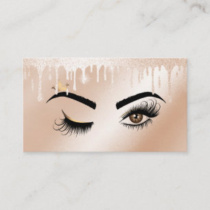 Cartão De Visita Coleta Dourada Makeup artista Piscar os olhos Lash