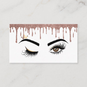 Cartão De Visita Coleta Dourada Makeup artista Piscar os olhos Lash