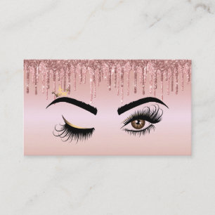 Cartão De Visita Coleta Dourada Makeup artista Piscar os olhos Lash