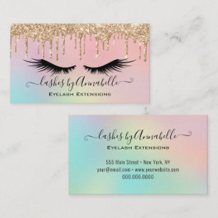 Cartão De Visita Coleta Holográfica Maquiagem OlhosPiscando Glitter