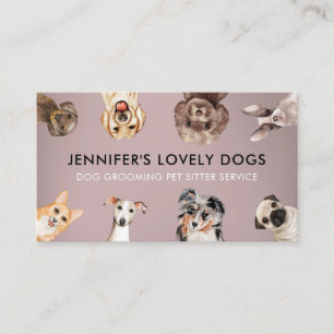 Cartão De Visita Coletor de Animais Rosa Pequeno Tamanho