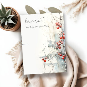 Cartão De Visita Coletor de Colar de Colar das Berries de inverno d