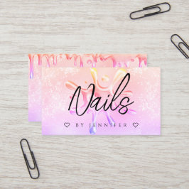 Cartão De Visita Coletor Holográfico Coletor Polonês Unhas Colorido