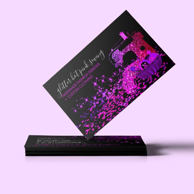 Cartão De Visita Colheita de Fios Pretos, Cor-de-Rosa, (Criador carregado)