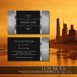 Cartão De Visita Colher Olhos Prata Negra Ornações de Ornamentado