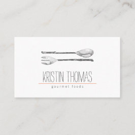 Cartão De Visita Colher Pintada com Água e Catering