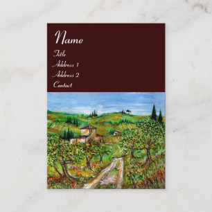 Cartão De Visita Colinas VERDES, ÁRVORES OLIVEIRAS, PAISAGEM DA TÚN