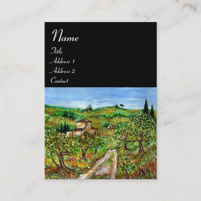 Cartão De Visita Colinas VERDES E ÁRVORES AZEITOSAS (Frente)