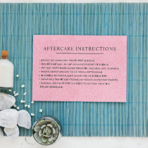 Cartão De Visita Colírio Coletor Coloração das pestanas cor-de-rosa