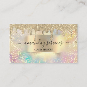 Cartão De Visita Colírio Coloca Unhas de Maqueamento de Confetti