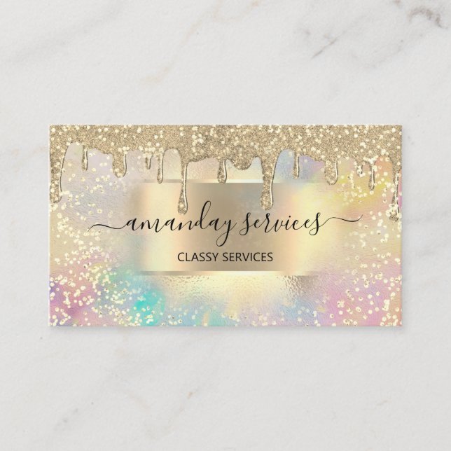 Cartão De Visita Colírio Coloca Unhas de Maqueamento de Confetti (Frente)