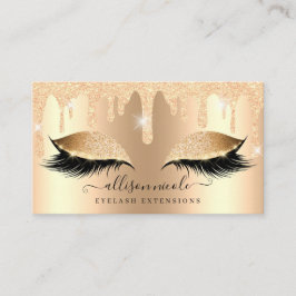 Cartão De Visita Colírio Dourado Colírio Folha Metálica Eyelash