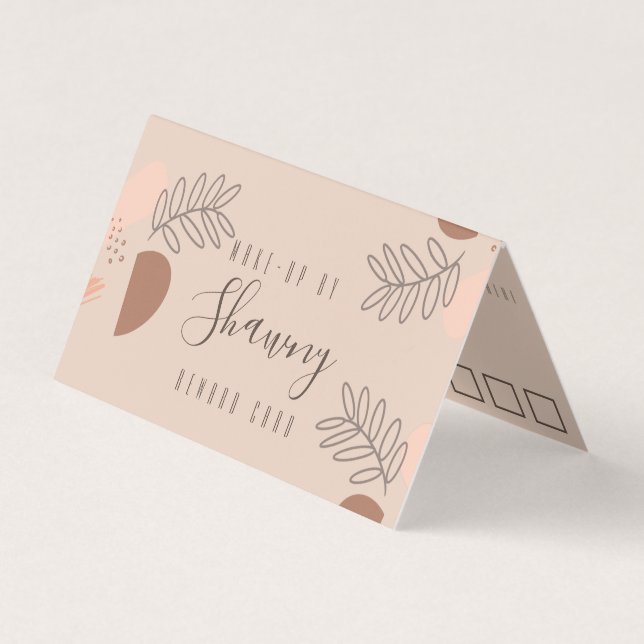 Cartão De Visita Collage Earth Tone Makeup Artist Salon Reward (Frente)