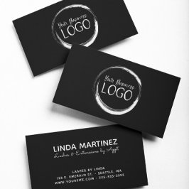 Cartão De Visita Coloque meu logotipo branco em preto