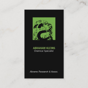 Cartão De Visita Colora o fundo preto (verde) quadrado do monograma