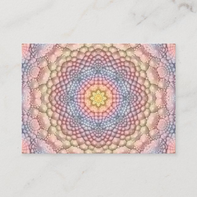 Cartão De Visita Colores de Pastel Caleidoscópio Fractal (Frente)