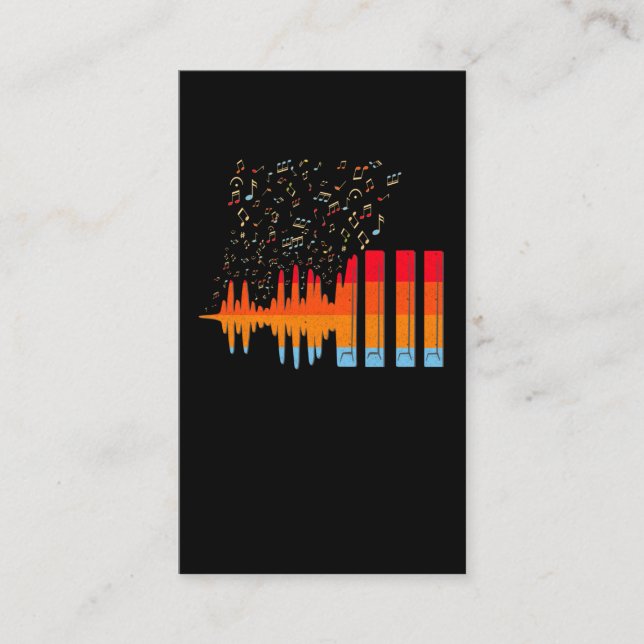 Cartão De Visita Colorful Music Notes Musician Pianist (Frente)