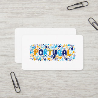 Cartão De Visita Colorful Portugal Folk Art Typography Design