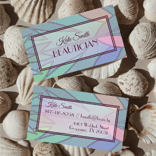 Cartão De Visita Colorida e elegante folha de papel para Beautician