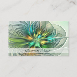Cartão De Visita Colorida Fantasy Abstrato Flor Arte Fractal