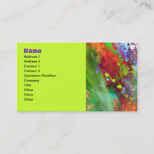 cartão de visita colorido brilhante da arte