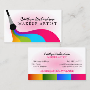 Cartão De Visita Colorido cora o maquilhador