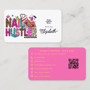 Cartão De Visita Colorido Juneteenth de unha Hustler afro-americano