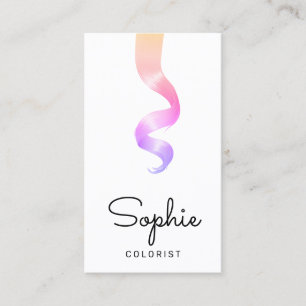 Cartão De Visita Colorista do Cabelo Arco-Íris Salão