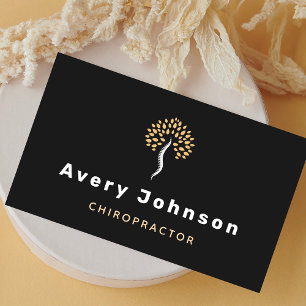 Cartão De Visita Coluna Chiropractor Mínima Moderna