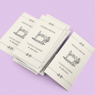 Cartão De Visita Coluna de Moda Elegante Simples Vintage