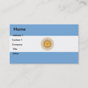 Cartão de visita com a bandeira de Argentina