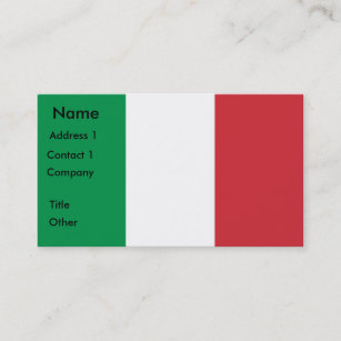 Cartão de visita com a bandeira de Italia