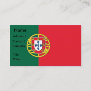 Cartão de visita com a bandeira de Portugal