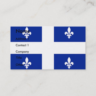 Cartão de visita com a bandeira de Quebeque,