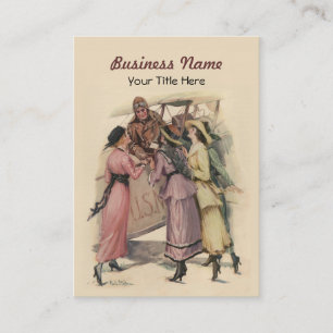 Cartão de visita com avião Vintage