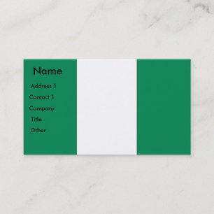 Cartão de visita com Bandeira da Nigéria