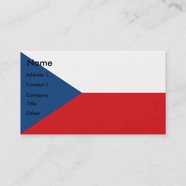 Cartão de visita com bandeira da Tchechia (Frente)